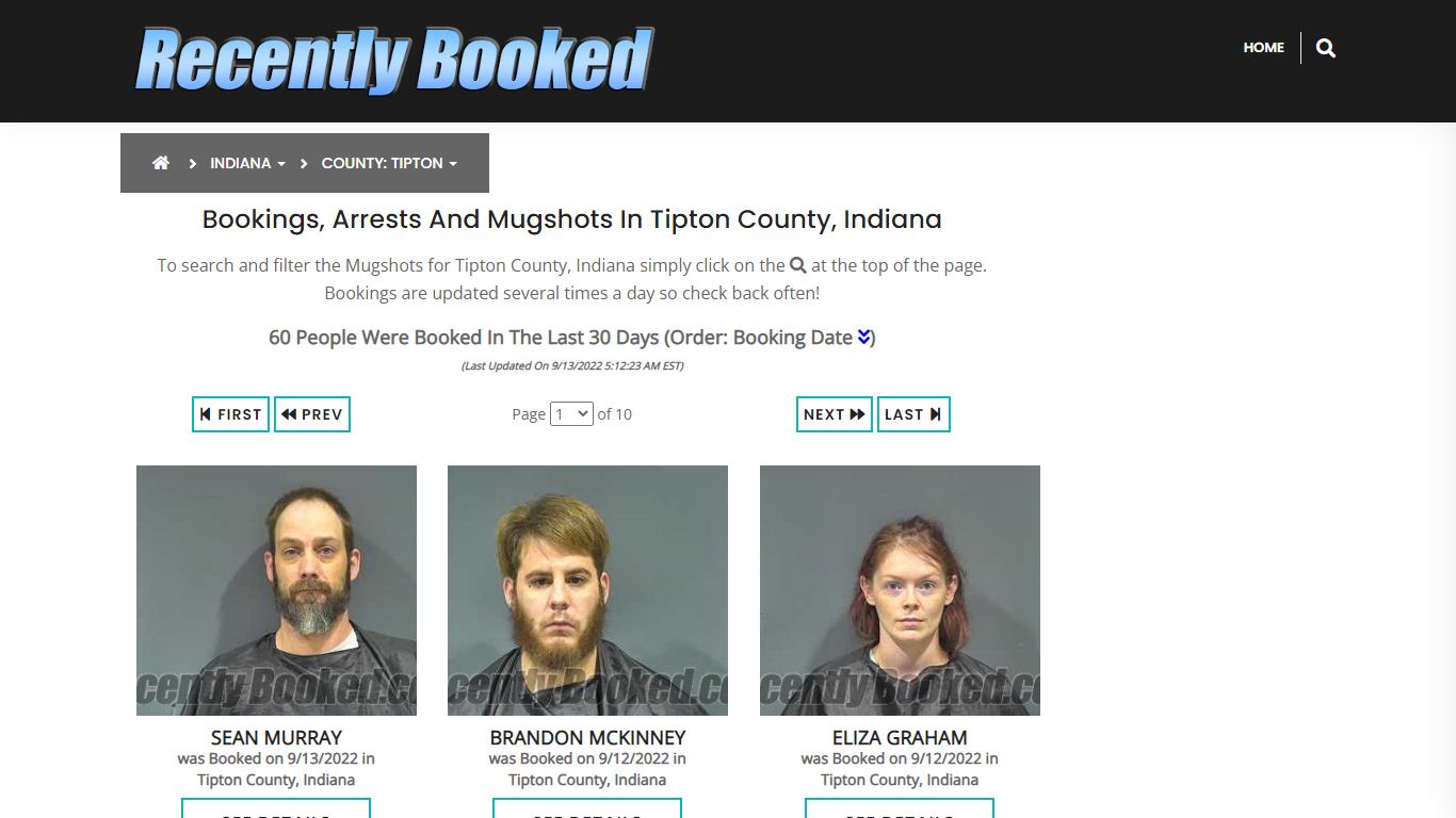 Recent bookings, Arrests, Mugshots in Tipton County, Indiana